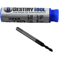 NEW Destiny Tool V20602S Viper Square End Mill 3/32 2 Flute Carbide Stealth
