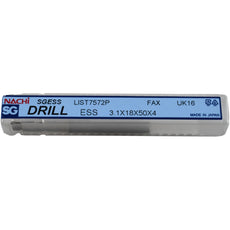 NEW Nachi SGESS LIST7572P Stub Drill Bit HSS PM TiCN 3.1mm 18mm 50mm 4mm Shank