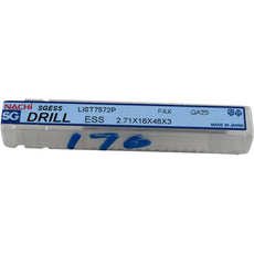 NEW Nachi SGESS LIST7572P Stub Drill Bit HSS PM TiCN 2.71mm 16mm 48mm 3mm Shank