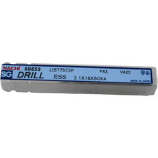 NEW Nachi LIST7572P 3.1mm SGESS Stub Drill Bit Powdered Metal TiCN Coated