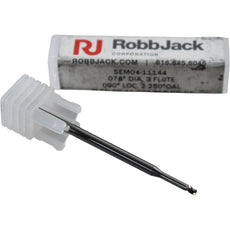 NEW RobbJack SEM04-11144 Miniature Carbide End Mill .078 Dia 3-Flute .090 LOC