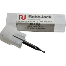 NEW RobbJack SR-2-059 Miniature Carbide End Mill .059 Dia 2-Flute .177 LOC