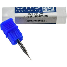 NEW GWS Tool Group 221-001005 Carbide End Mill 1/32 Dia 2-Flute Ball Nose 1/8 Shank