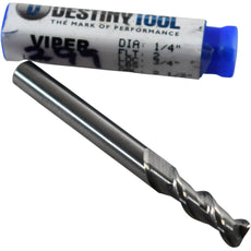 NEW Destiny Tool V21612R060 Viper Carbide End Mill 1/4 2-Flute 0.060 Rad 3/4 LOC