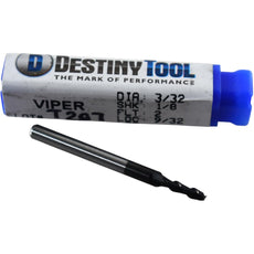 NEW Destiny Tool V20602S Viper Carbide End Mill 3/32 Dia 2-Flute 9/32 LOC 1.50 OAL