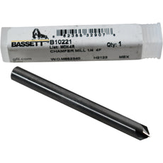 NEW Bassett B10221 MCH-4R Solid Carbide Chamfer Mill 1/4 Dia 90 Deg 4-Flute USA