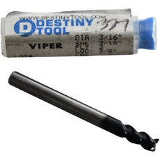 NEW Destiny Tool V31206S Viper Carbide End Mill 3/16'' 3-Flute 3/8'' LOC Stealth