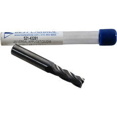 NEW Best Carbide 521-43281 Square End Mill 21/64 Dia 4FL 1in LOC 3/8 Shank