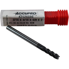 NEW Accupro 42526996 End Mill 3/16 Dia 5/8 LOC 2 OAL 4FL SC AlTiCrN Square SEM