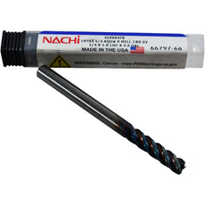 NEW Nachi 41000476 L9703 1/4 Aqua V Mill Carbide End Mill 4FL CR 0.03 1 LOC 3 OAL