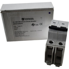 NEW ATC Diversified MCB15CB2D1 Miniature Circuit Breaker 2 Pole 15A 10kA