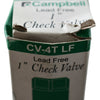 NEW Campbell CV-4T LF 1 Inch Lead Free Brass Spring Check Valve FNPT