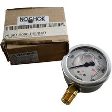 NEW NOSHOK 25-901-5000-PSI/BAR Pressure Gauge 2.5in Dial 1/4 NPT Liquid Filled