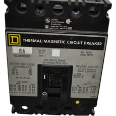 Square D FAL340151253 Thermal Magnetic Circuit Breaker 3P 15A 480V Series 2 Aux