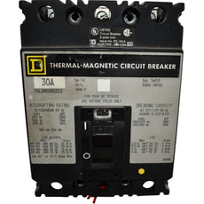 Square D FAL340301253 Thermal Magnetic Circuit Breaker 3P 30A 480V Series 2 Aux