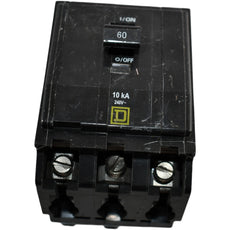 Square D QO360 60 Amp 3 Pole Plug On Circuit Breaker 240V 10kA QO
