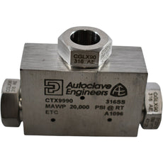 NEW Parker Autoclave Engineers CTX9990 Medium Pressure Tee Fitting 20000 PSI 316SS