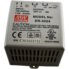 Mean Well DR-4524 Industrial DIN Rail Power Supply 24VDC 2A 48W Input 100-240V
