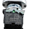 NEW Allen-Bradley 800FM Dual Push Button Switch Green I Red O With Contact Block