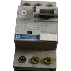 Telemecanique GV2-RS03 Motor Circuit Breaker 0.25-0.4A 3P Toggle Switch