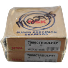 NEW Pair NSK 7006CTRDULP4Y Precision Angular Contact Bearings 30mm ID 55mm OD