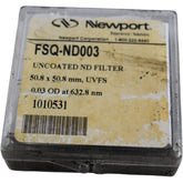 NEW Newport FSQ-ND003 Uncoated ND Filter 50.8x50.8mm UVFS 0.03 OD Optical