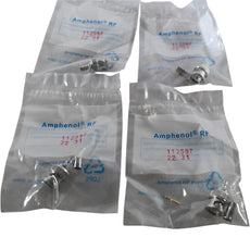 Lot of 4 NEW Amphenol 112597 BNC Straight Crimp Plug 50 Ohm LMR-200