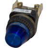 Allen Bradley 800H-QR24B 30.5mm NEMA 4/4X/13 24V Blue Lens Pilot Light Assembly