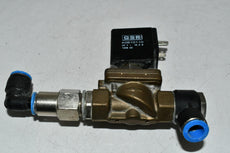 GSR K0510110 Solenoid Valve 24V 18.5 W 0-12 Bar W/ Fittings