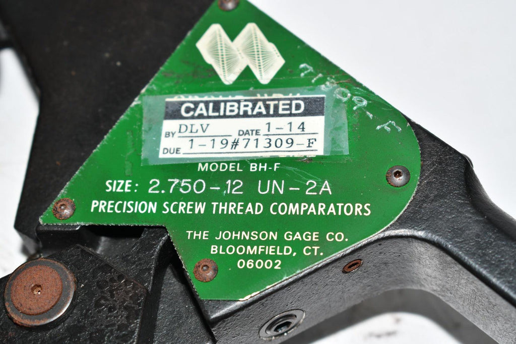Johnson Gage 2.750-12 UN-2A Digital External Thread Gaging Comparator ...