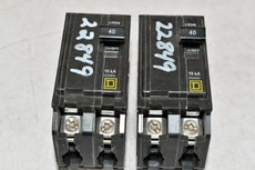 Lot of 2 Square D 10kA 40 Amp 120/240V Circuit Breaker