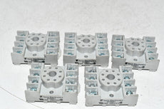 Lot of 5 Potter & Brumfield 27E891 RELAY SOCKET 8 POSITION DIN RAIL