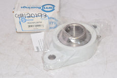 NEW AMI MUCNFL207W 35MM STAINLESS SET SCREW WHITE 2-BOLT FLANGE BEARING