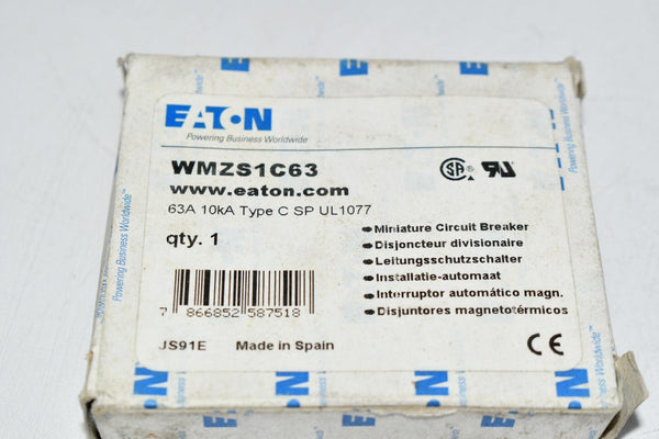 NEW Eaton WMZS1C63 Miniature Circuit Breaker 63A 10kA Type C