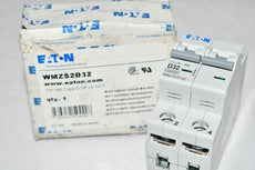NEW Eaton WMZS2D32 Circuit Breaker supplementary protector, thermal magnetic, double-pole, D trip curve, 32A
