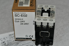 NEW Fuji Electric SC-E02-24VAC series IEC contactor, 9A, (3) N.O. power poles, 24 VAC (60Hz) coil voltage.