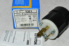 NEW Leviton 2321 20 Amp, 250 Volt, NEMA L6-20P, 2P, 3W, Locking Plug, Industrial Grade, Grounding - Black-White