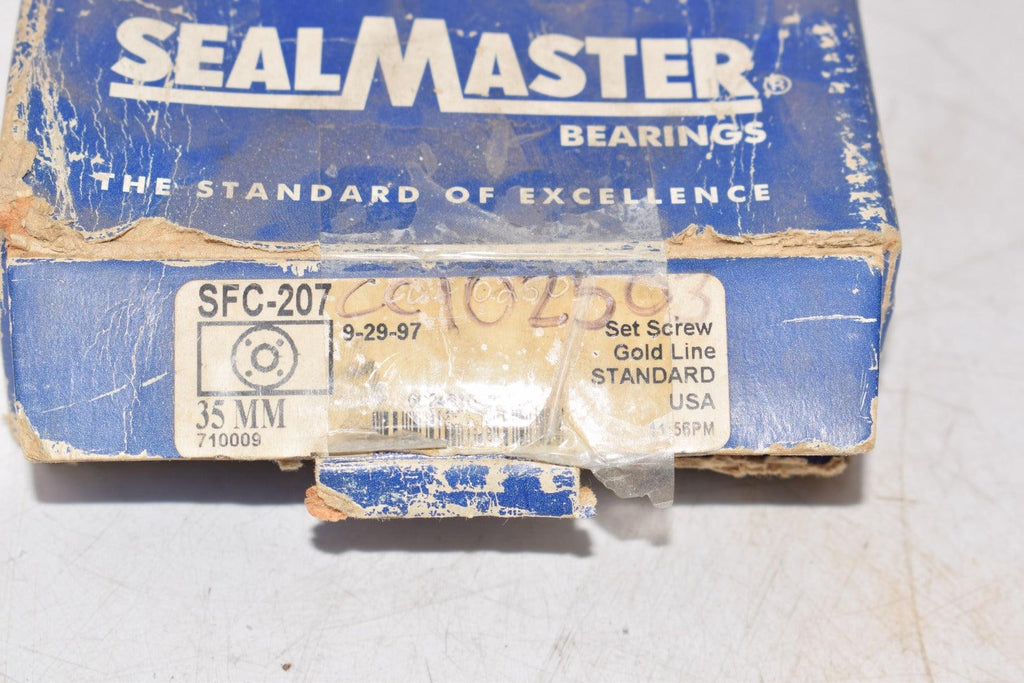 NEW Sealmaster SFC207 Set Screw Gold Line 35MM Ball Flange Bearing