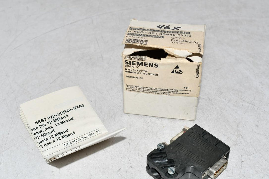 Dp6 Plug NEW Siemens 6ES7972-0BA42-0XA0 SIMATIC DP, Connection plug for PROFIBU ...