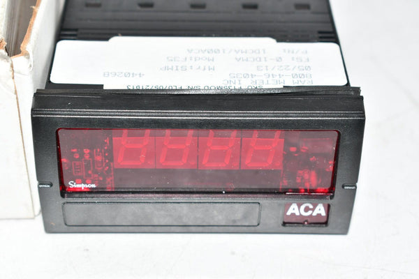 NEW SIMPSON F35 1DCMA/100ACA DIGITAL 0-1DCMA Panel Meter PLC – VB ...