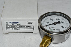 NEW Stark Industries 23B-600-Stark 2-1/2'' Pressure Gauge 0-600 PSI 1/4'' NPT Gage