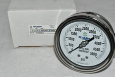 NEW Stark Industries 46S-5K-C 4'' 1/4'' NPT Pressure Gauge 5000 PSI