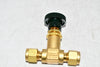 NEW SWAGELOK B-4JN BRASS SCREWED-BONNET NEEDLE VALVE 1/4''