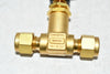 NEW SWAGELOK B-4JN BRASS SCREWED-BONNET NEEDLE VALVE 1/4''