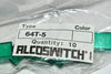 Pack of 10 NEW ALCOSWITCH 64T5 16MM RECT LNS SET GREEN CAP