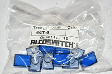 Pack of 10 NEW Alcoswitch 64T6 LENS SET RECT BLUE