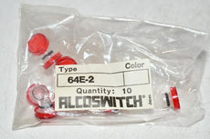 Pack of 10 NEW ALCOSWITCH - TE CONNECTIVITY 64E2 Lens, Round, Red