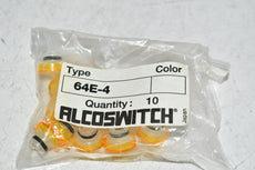 Pack of 10 NEW ALCOSWITCH - TE CONNECTIVITY 64E4 Lens, Round, Yellow