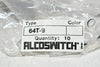 Pack of 10 NEW TE Connectivity ALCOSWITCH 64T9 LENS SET RECT WHITE Switch