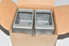 Pack of 2 NEW Eaton Crouse-Hinds FDD1 Condulet FD device box, Deep, Feraloy iron alloy, Single-gang, D shape, 1/2''